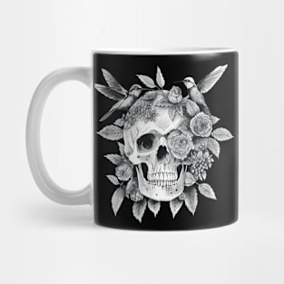 Skull with birds art Mug